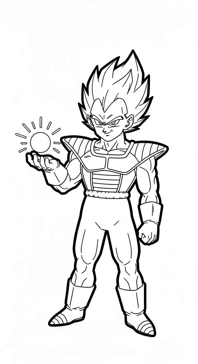 tranh tô màu Vegeta cho bé 7 tuổi miễn phí