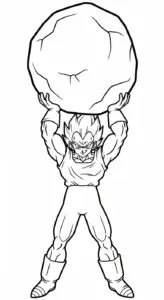 in tranh tô màu Vegeta khổ A4