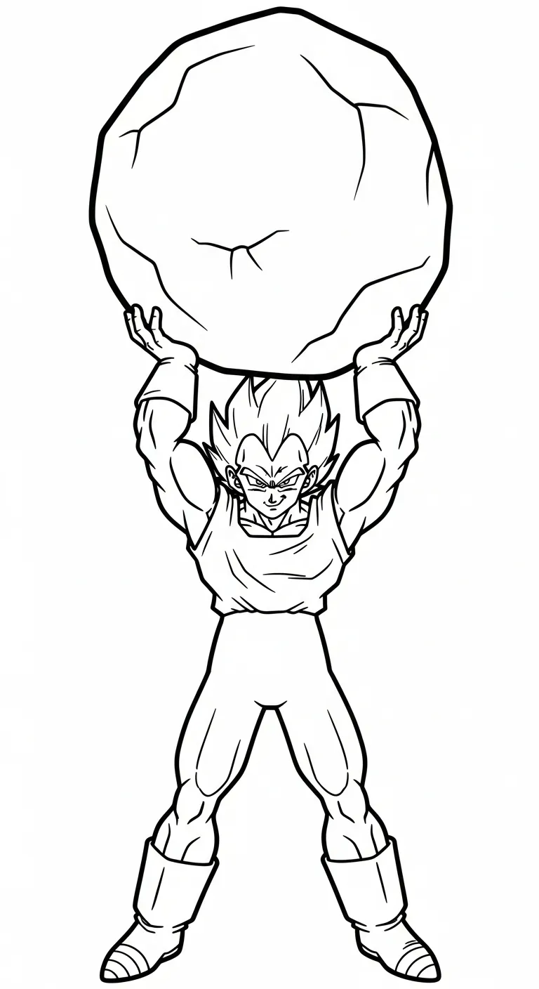 in tranh tô màu Vegeta khổ A4