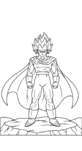 in tranh tô màu Vegeta miễn phí