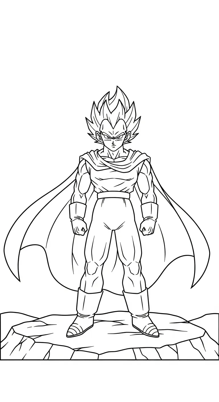 in tranh tô màu Vegeta miễn phí