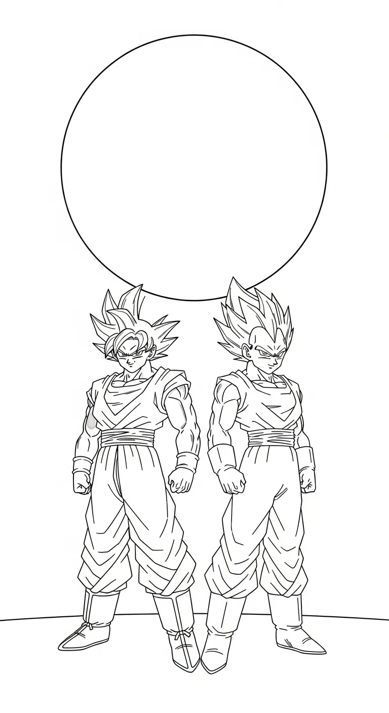 tranh tô màu Vegeta cho bé 7-8 tuổi