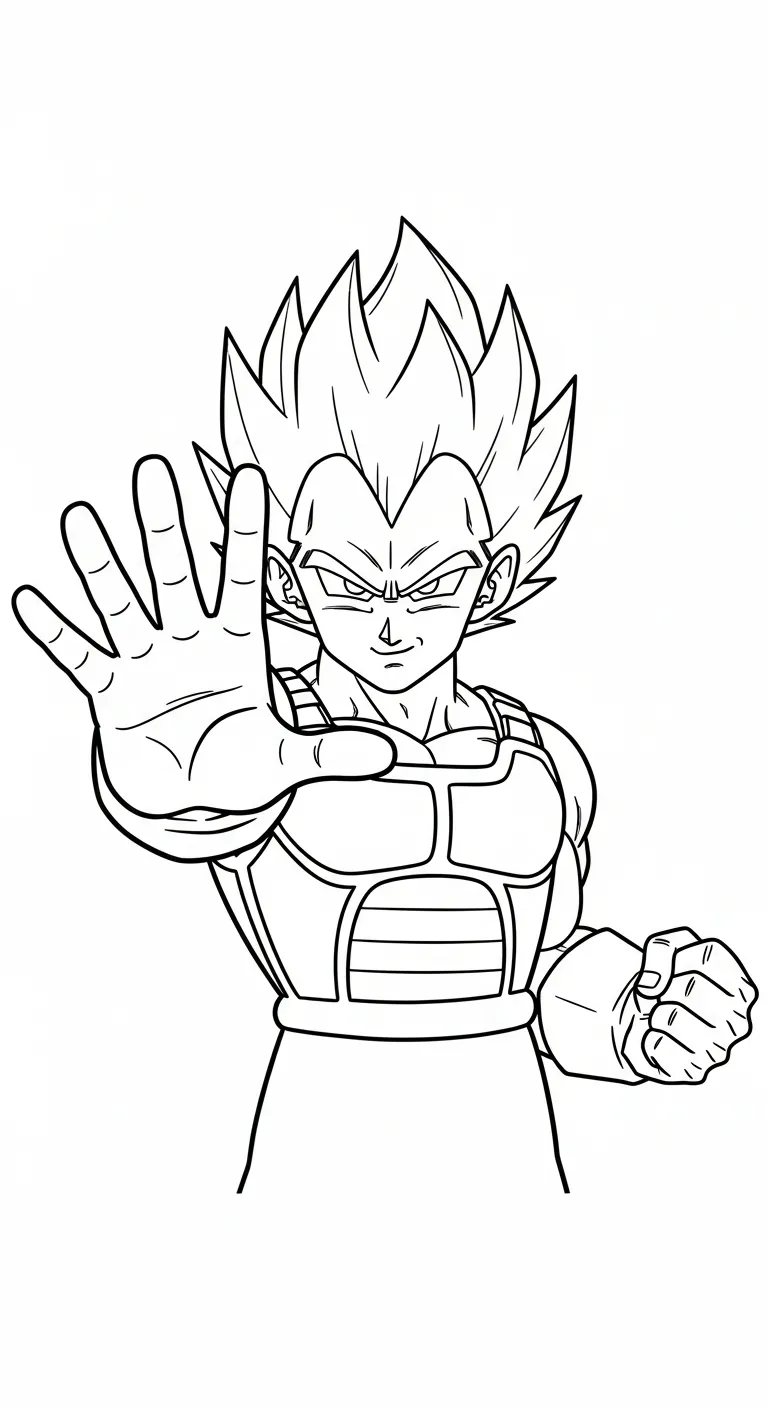 tải tranh tô màu Vegeta miễn phí
