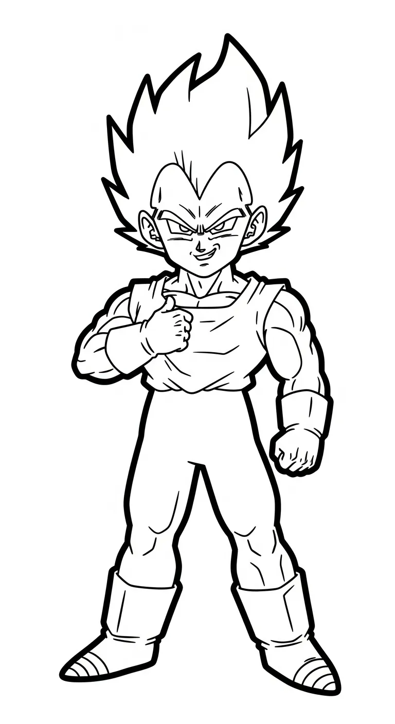 in tranh tô màu Vegeta cho bé 6 tuổi