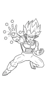 in hình tô màu Vegeta cho bé 8 tuổi