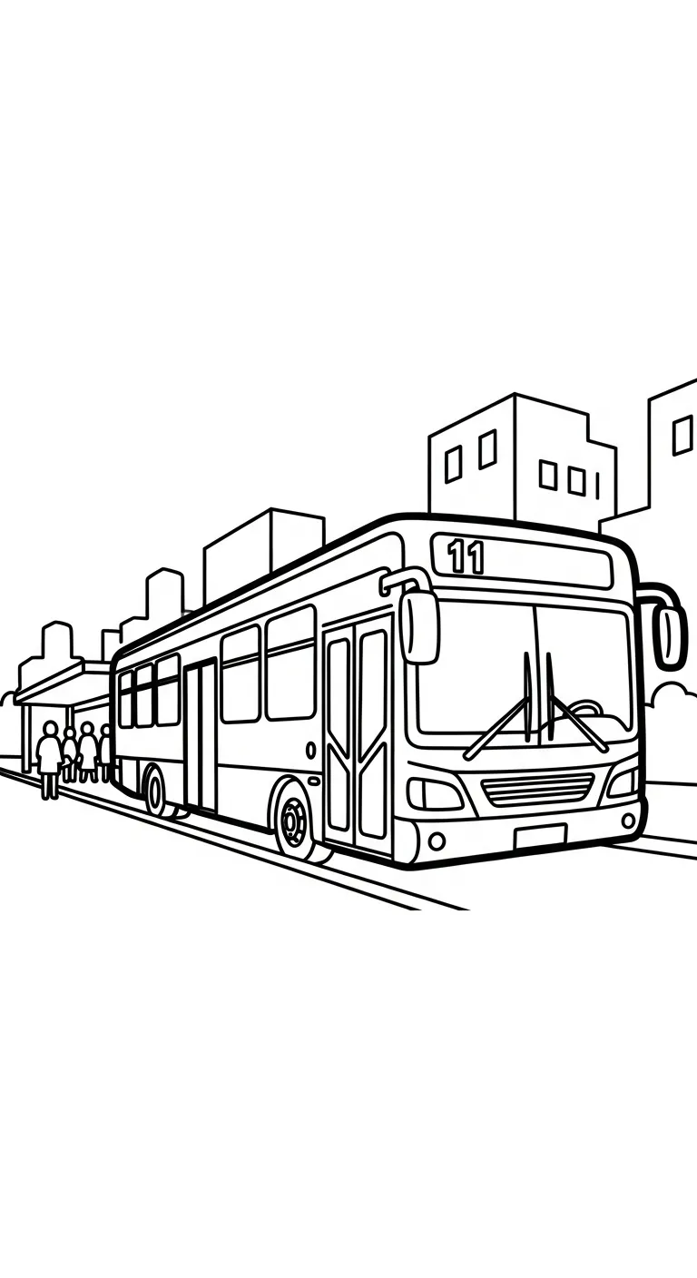 download hình tô màu Tranh To Mau Xe Bus cho bé