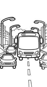 in tranh tô màu Tranh To Mau Xe Bus cho bé 5 tuổi