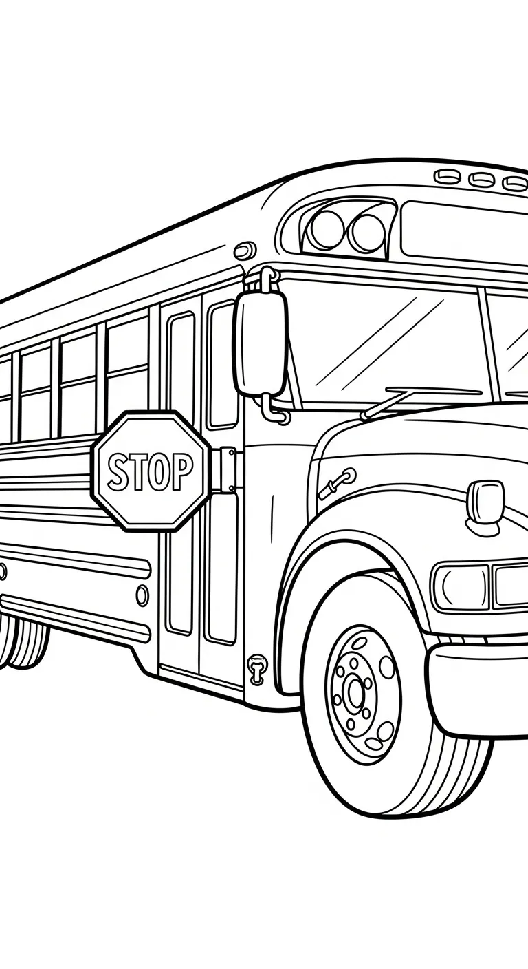 tải hình tô màu Tranh To Mau Xe Bus cho bé 4 tuổi