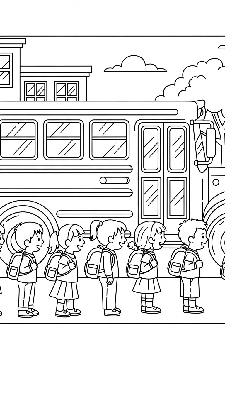 in hình tô màu Tranh To Mau Xe Bus cho bé 5 tuổi