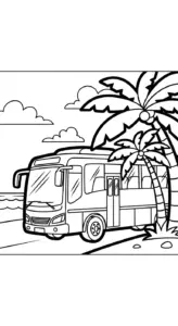 hình tô màu Tranh To Mau Xe Bus rõ nét