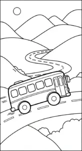hình tô màu Tranh To Mau Xe Bus miễn phí