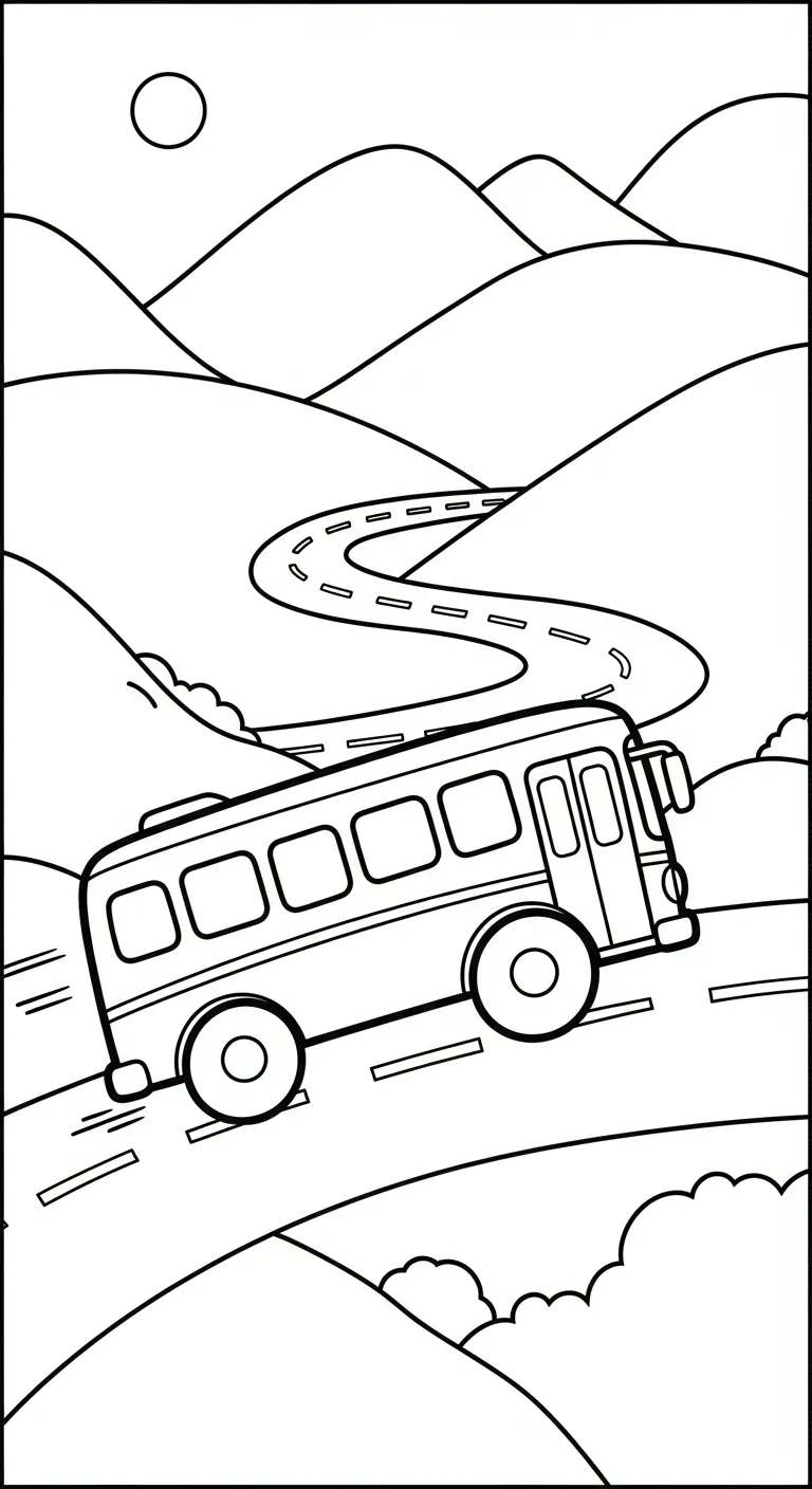 hình tô màu Tranh To Mau Xe Bus miễn phí