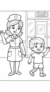 tải hình tô màu Y Tá cho bé 3 tuổi