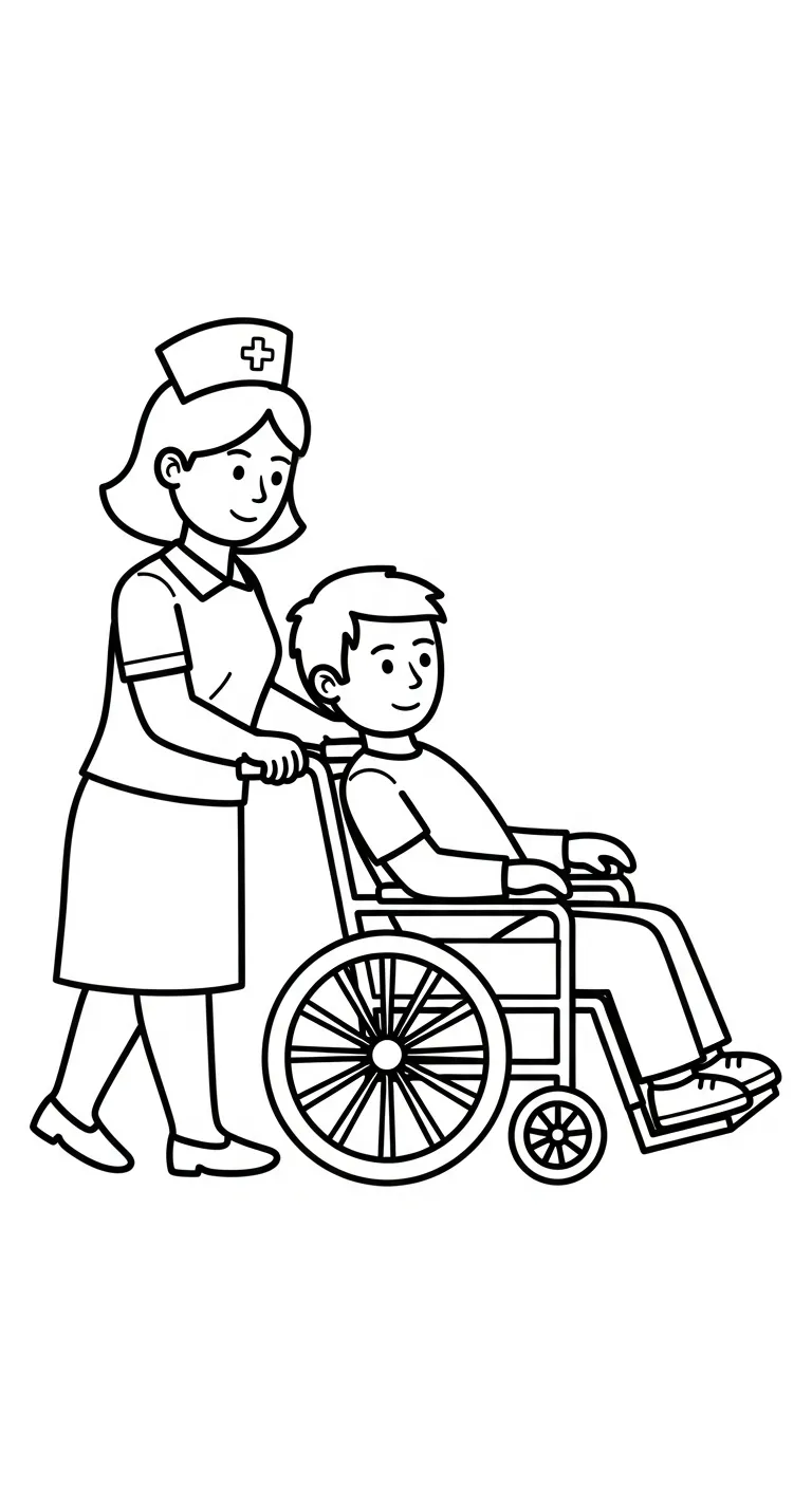 in tranh tô màu Y Tá cho bé 5 tuổi