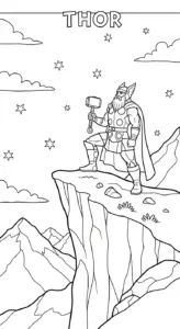 download tranh tô màu Thor cho bé