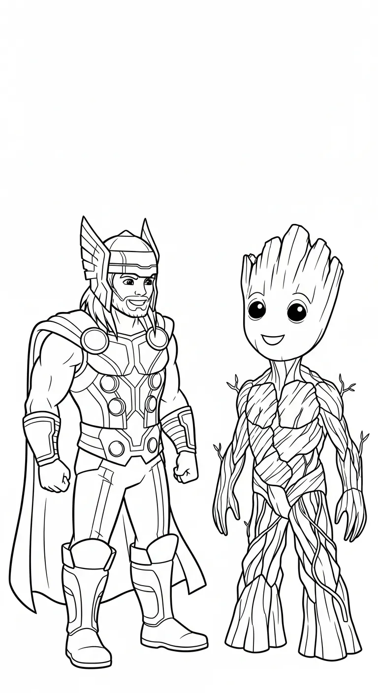 tranh tô màu Thor cho trẻ em 1