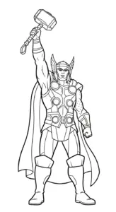 in tranh tô màu Thor cho bé 8 tuổi