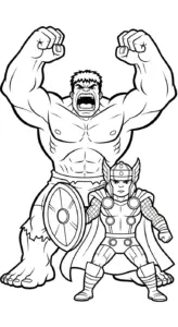 file hình tô màu Thor cho bé 4-5 tuổi