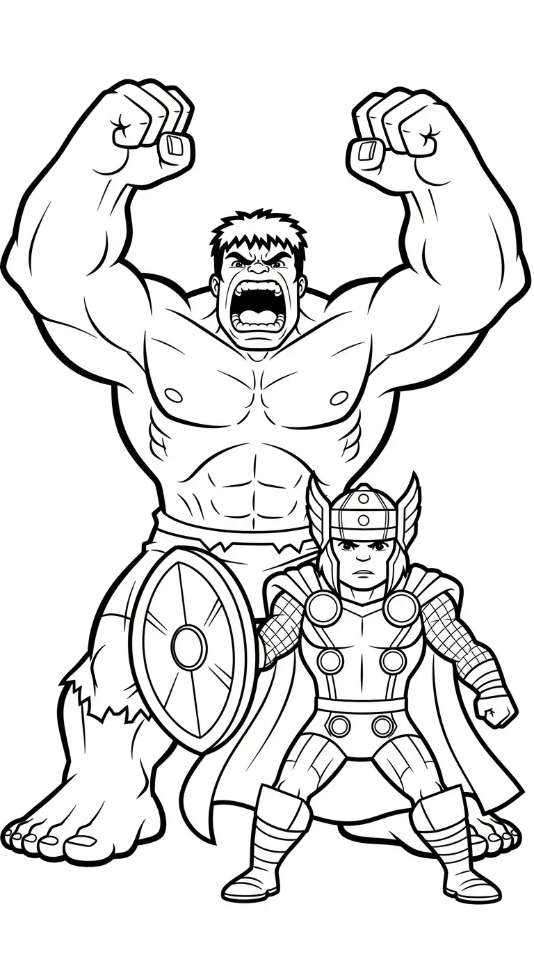 file hình tô màu Thor cho bé 4-5 tuổi