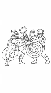 hình tô màu Thor cho bé 5 tuổi miễn phí