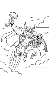 tranh tô màu Thor cho bé 7 tuổi