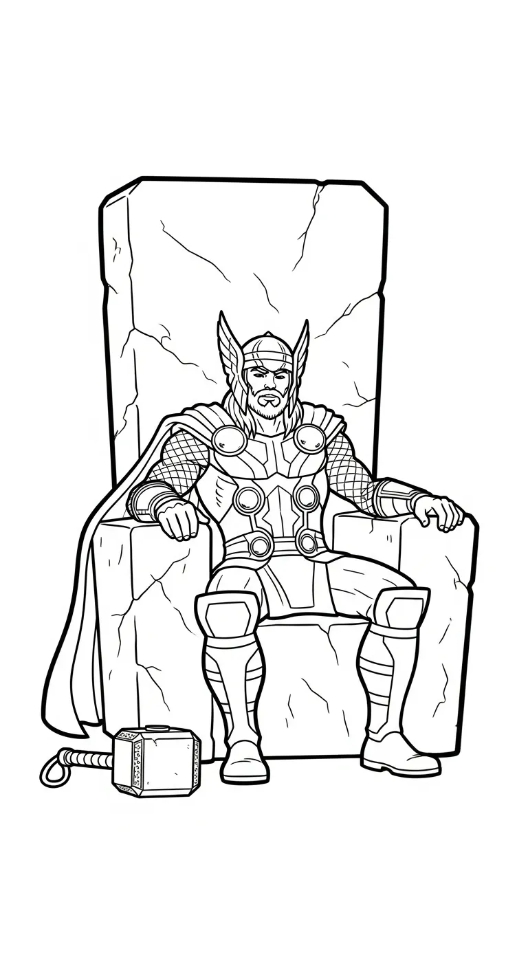 hình tô màu Thor cho bé
