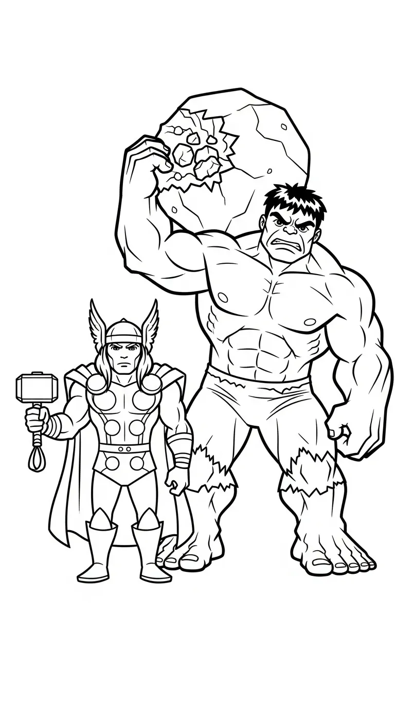 in hình tô màu Thor cho bé 6 tuổi 1