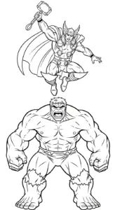 hình tô màu Thor cho bé 6 tuổi miễn phí