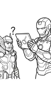 in hình tô màu Thor khổ A4