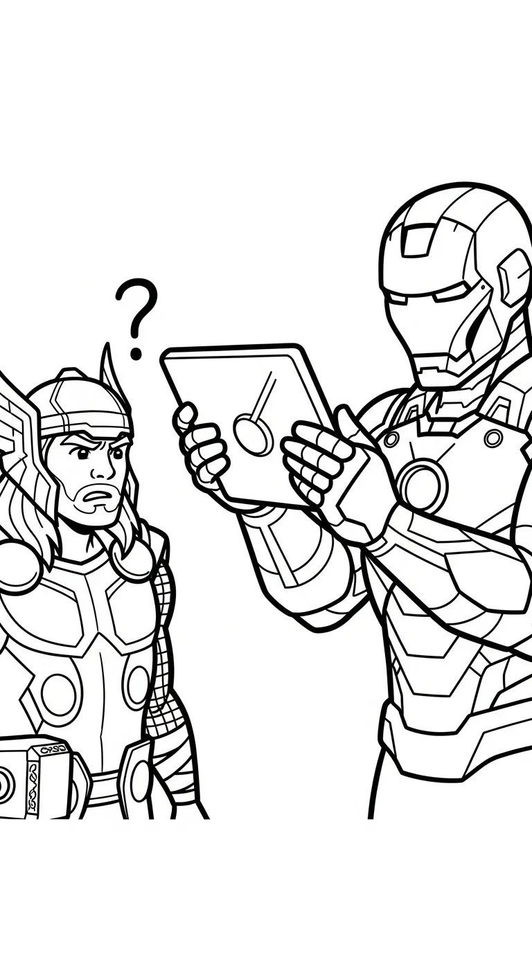 in hình tô màu Thor khổ A4