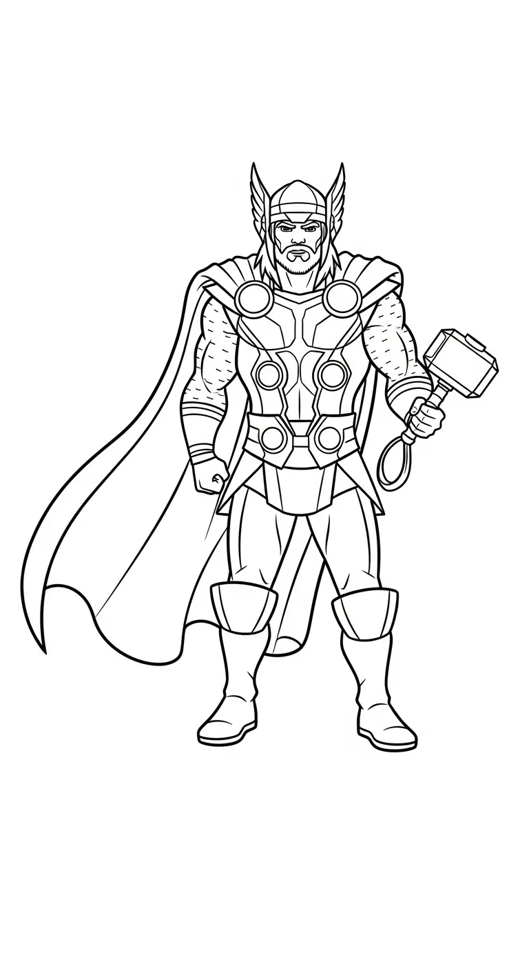 tải hình tô màu Thor cho bé 6 tuổi