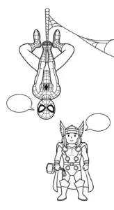 in hình tô màu Thor cho bé 3 tuổi