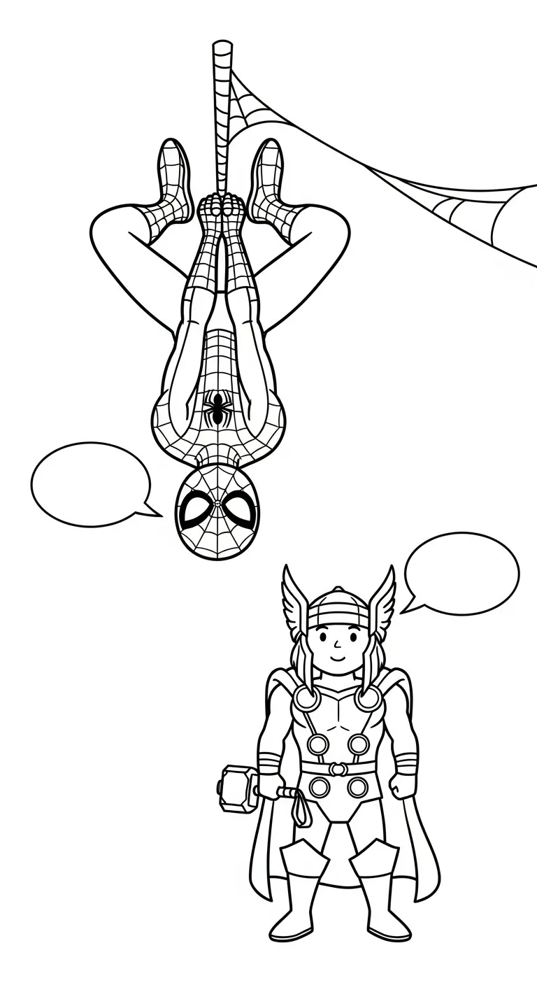 in hình tô màu Thor cho bé 3 tuổi