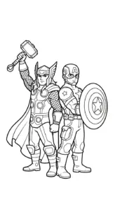 in tranh tô màu Thor khổ A4