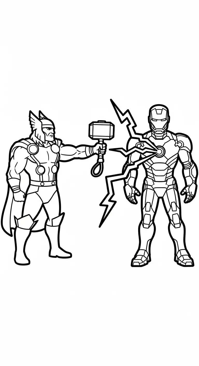 tranh tô màu Thor cho trẻ em