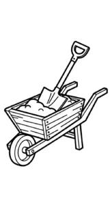 tranh tô màu Cái Xẻng cho bé 3 tuổi
