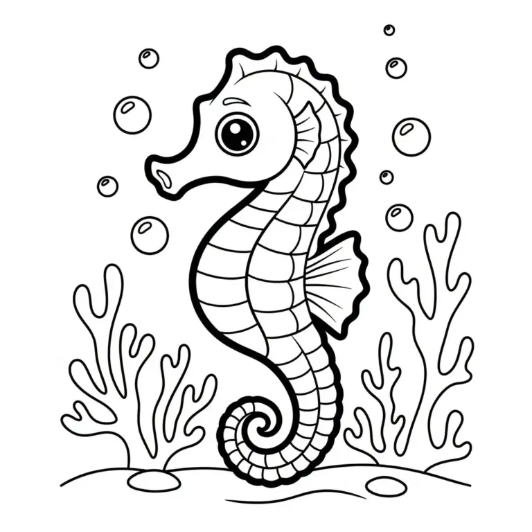 Tranh tô màu Cá Ngựa