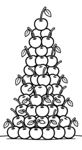 file hình tô màu Tranh tô màu cherry cho bé in