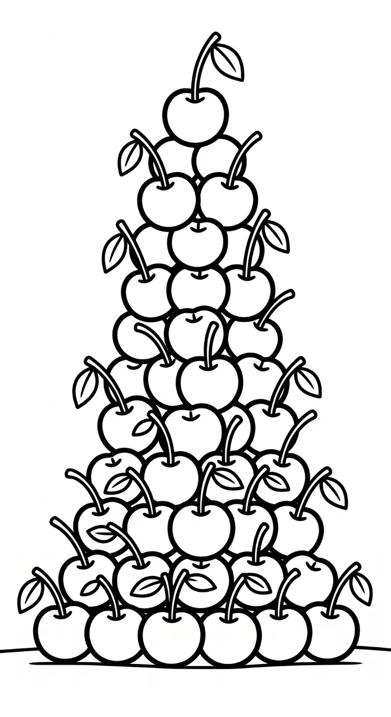 file hình tô màu Tranh tô màu cherry cho bé in