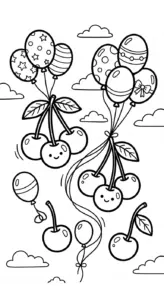 in hình tô màu Tranh tô màu cherry cho bé 6 tuổi