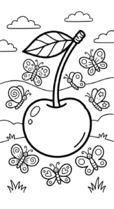 download tranh tô màu Tranh tô màu cherry miễn phí