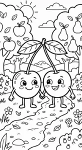 hình tô màu Tranh tô màu cherry cho bé 5 tuổi