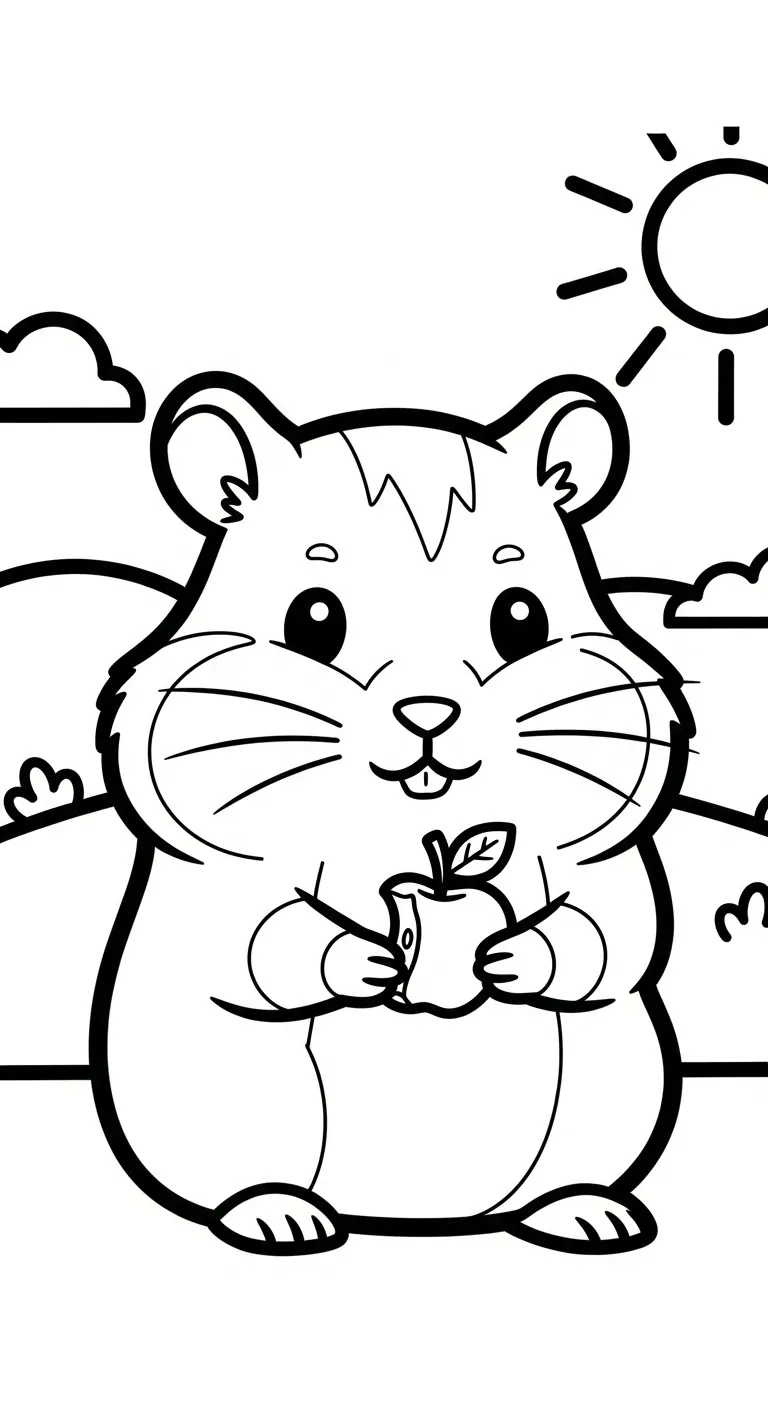 file hình tô màu Tranh tô màu chuột hamster cho bé 4-5 tuổi