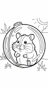 in hình tô màu Tranh tô màu chuột hamster miễn phí