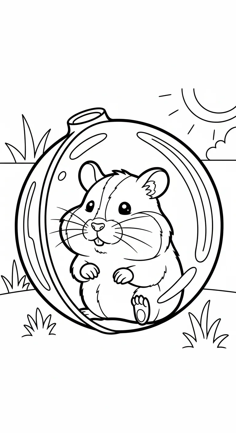in hình tô màu Tranh tô màu chuột hamster miễn phí