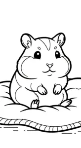 in hình tô màu Tranh tô màu chuột hamster