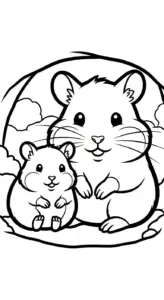 in tranh tô màu Tranh tô màu chuột hamster cho bé 4 tuổi