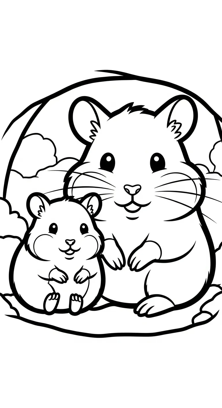 in tranh tô màu Tranh tô màu chuột hamster cho bé 4 tuổi