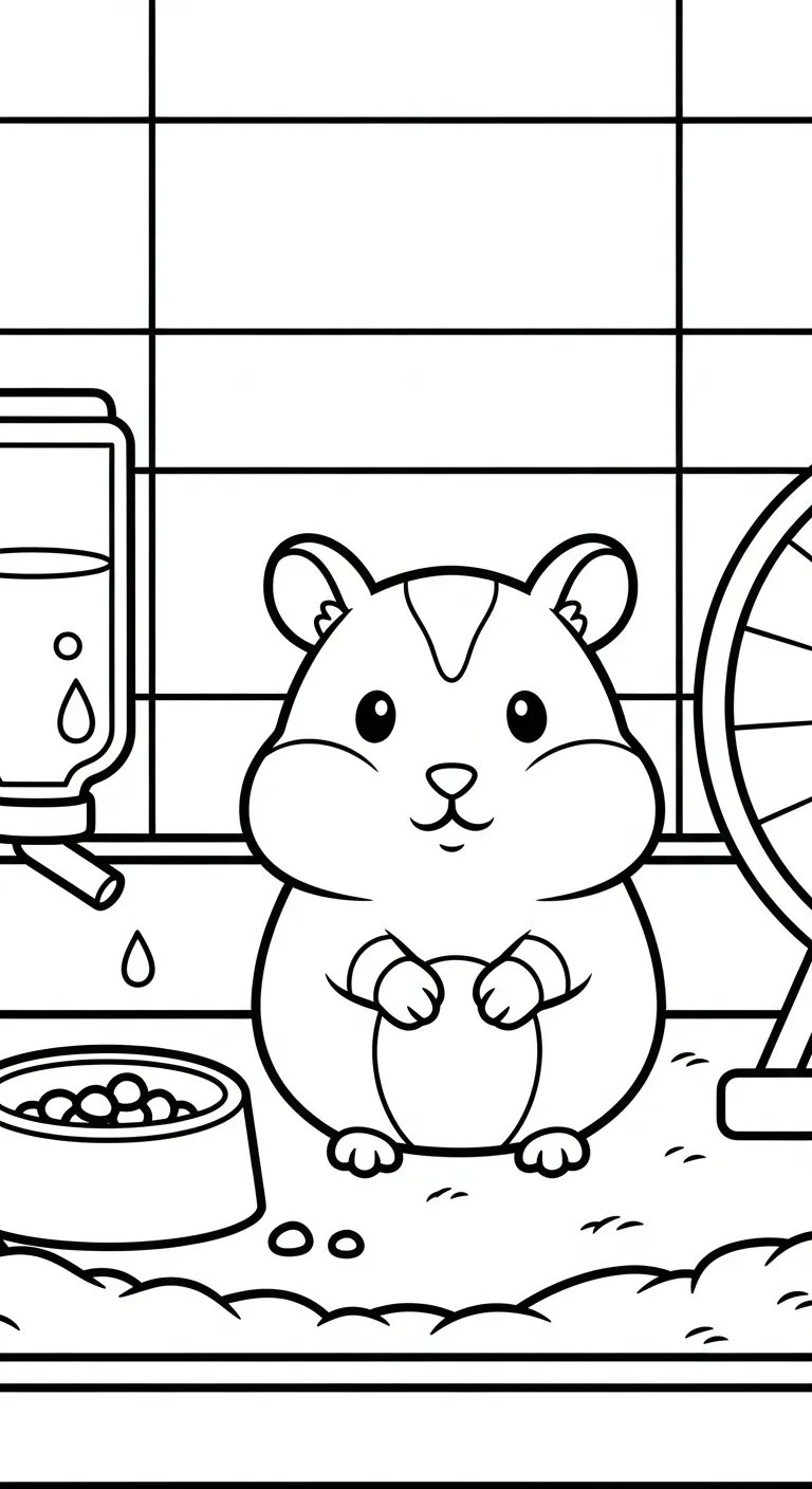 tải hình tô màu Tranh tô màu chuột hamster miễn phí
