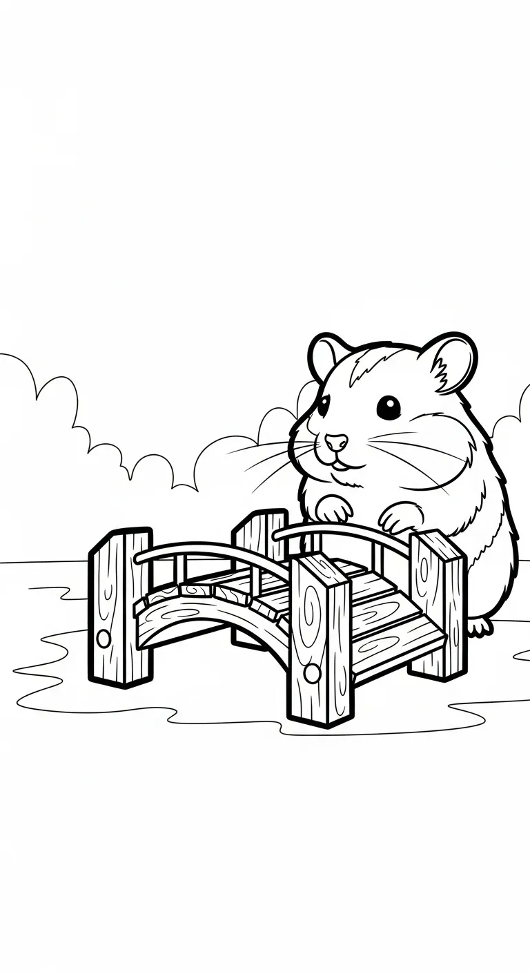 in tranh tô màu Tranh tô màu chuột hamster cho bé
